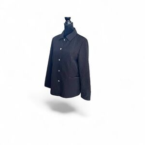 Studio by Liz Claiborne black quilted snap front neutral gorpcore jacket medium